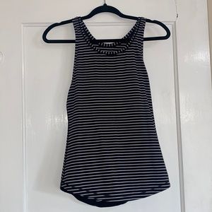 Black and White Striped Lululemon Tank Top.